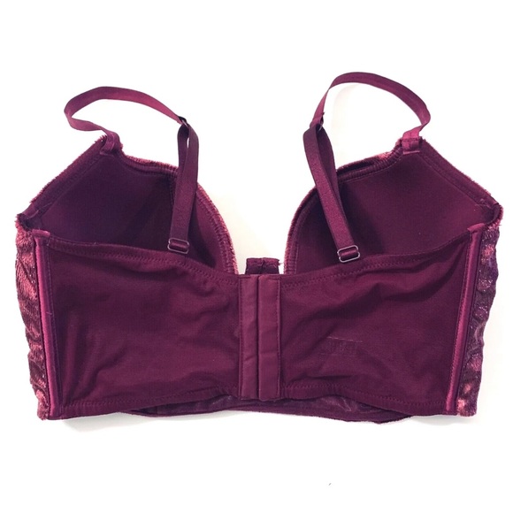 $50 Victorias Secret Very Sexy Sparkly Velvet Balconet Long Line Lined Crop Bra - Picture 5 of 5
